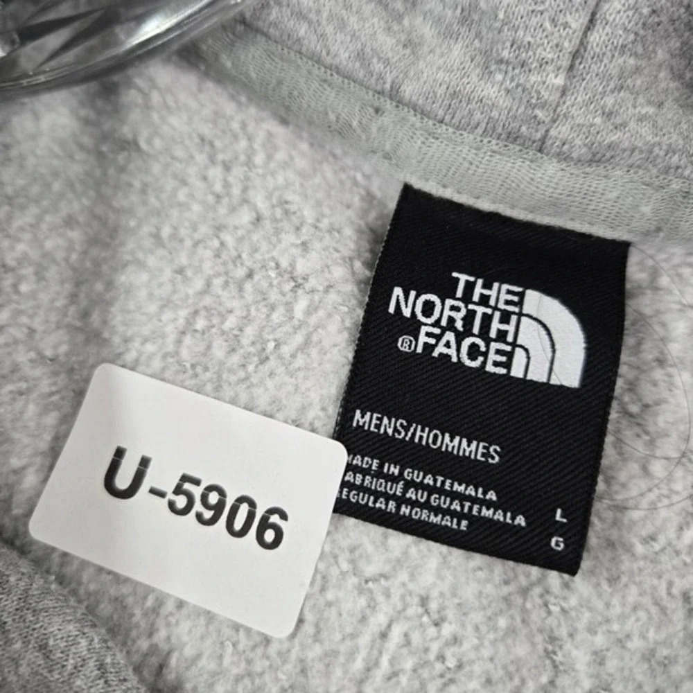 The North Face Men Sweatshirt‎ Large Gray Logo Fleece Pullover Drawstring
